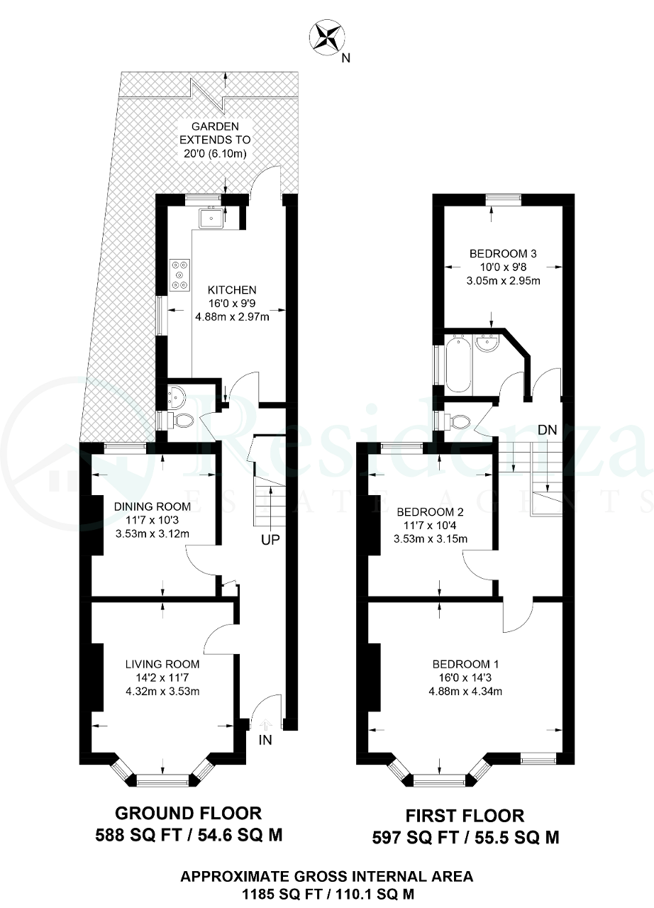 3 Bedroom End Terraced House For Sale in Selkirk Road, Tooting Broadway, SW17 0ER Residenza